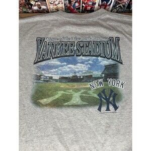 Lee Sports Old Yankee Stadium T Shirt Vintage 2003 Y2K Mens Lrg Gray New York